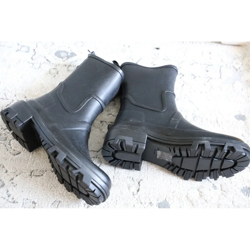 RAG & BONE Shiloh Lug Sole Rainboots CHUNKY‎ TRACTION BLACK Size EU 35